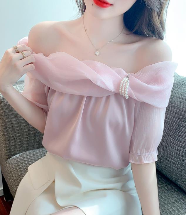 On Sale Off Collars Puff Sleeve Fashion Blouse