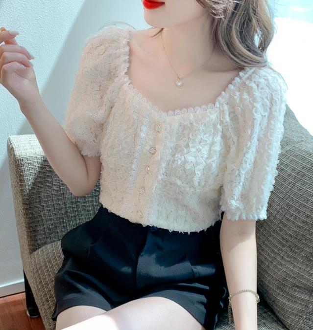 Korean Style Lace Hollow Out Leisure Blouse