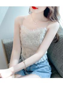 On Sale V  Collars Lace Hollow Out Fashion Top 