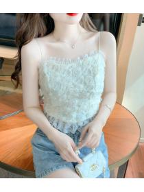 On Sale V  Collars Lace Hollow Out Fashion Top 