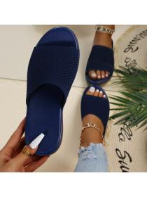 Hot sale Flat Summer Knitted Upper fashion slipper for women