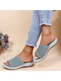 Hot sale Flat Summer Knitted Upper fashion slipper for women