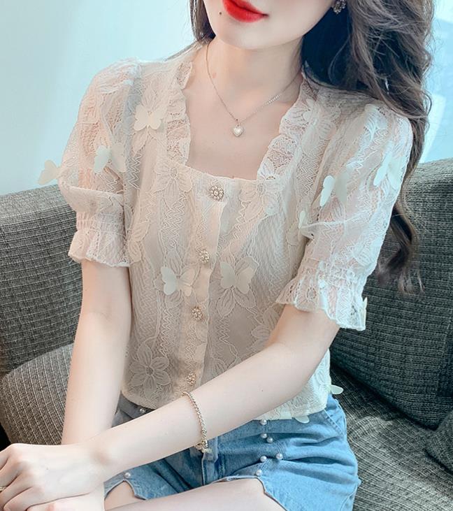 On Sale Lace Hollow Out Fashion Blouse