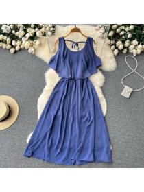 Fashion style Sleeveless Plain Dress
