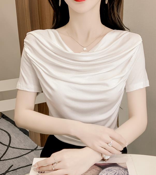 On Sale Pure Color Drpae Fashion Top