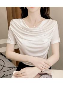 On Sale Pure Color Drpae Fashion Top 
