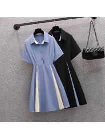 Summer new Plus size dress professional temperament waist slim suit dress