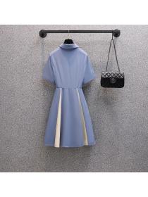 Summer new Plus size dress professional temperament waist slim suit dress