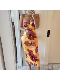 Outlet hot style Off shoulder sexy slim backless High waist Hip-full dress