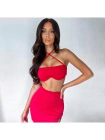 Outlet hot style Summer Low-cut Halter neck High-waist Hip-full dress 