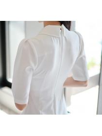 Korean Style temperament V-neck slim  fashion waist bag hip fishtail dress