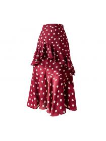 Summer Fashion Chiffon Dot print Irregular Cake Dress for women