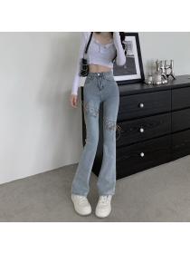  New style High Waist Stretch Thin High Waist Flare Jeans