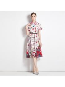 Summer new European fashion luxury temperament Slim waist dress