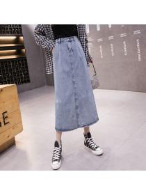 New arrival split vintage style denim skirt