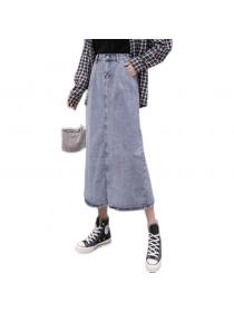 New arrival split vintage style denim skirt