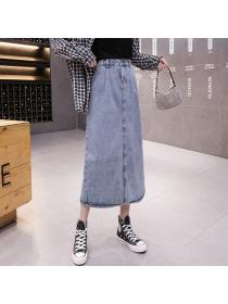 New arrival split vintage style denim skirt