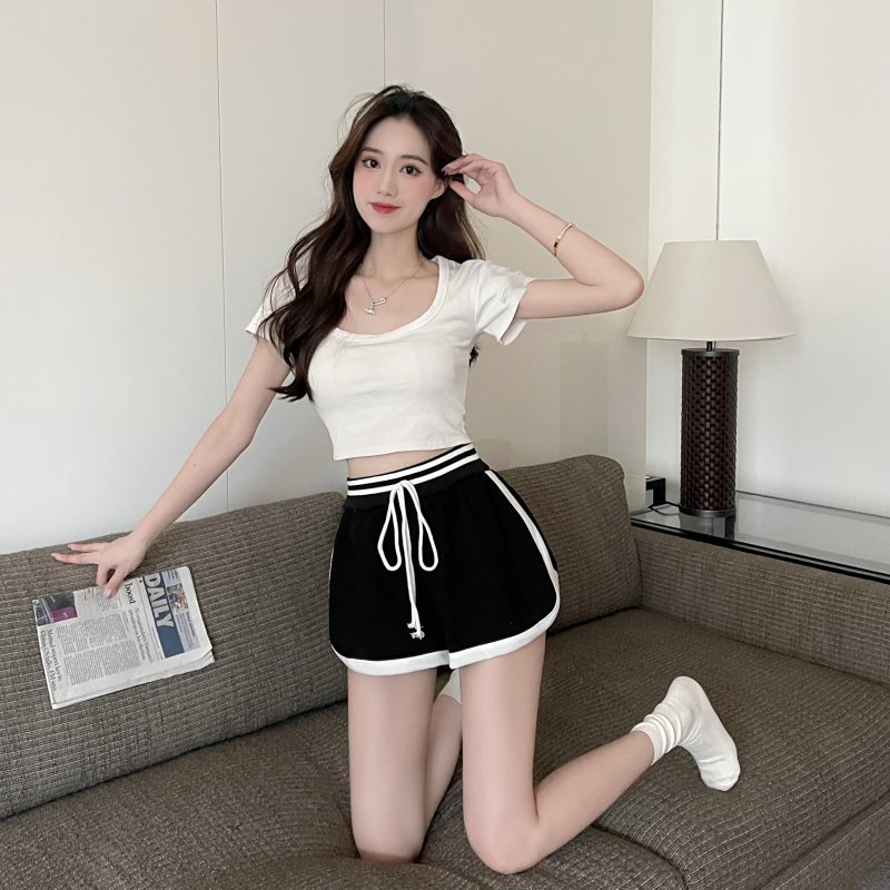 For Sale high waist shorts stripe wide leg pants for women