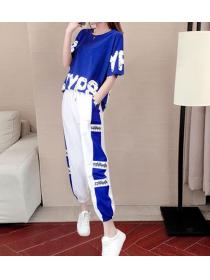 European Style Letter Print Gradient Leisure Outfits