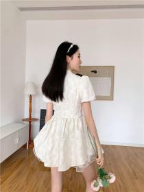 Chinese style white dress chic princess dress female summer dress
