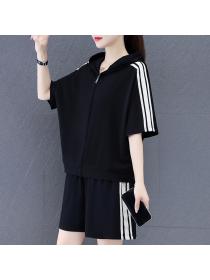 Korean fashion Loose Hooded Matching Active wear Two-piece Set