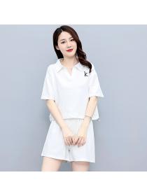 New style summer Plain top sports style shorts two-piece set