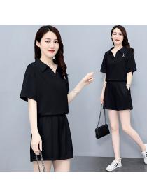 New style summer Plain top sports style shorts two-piece set