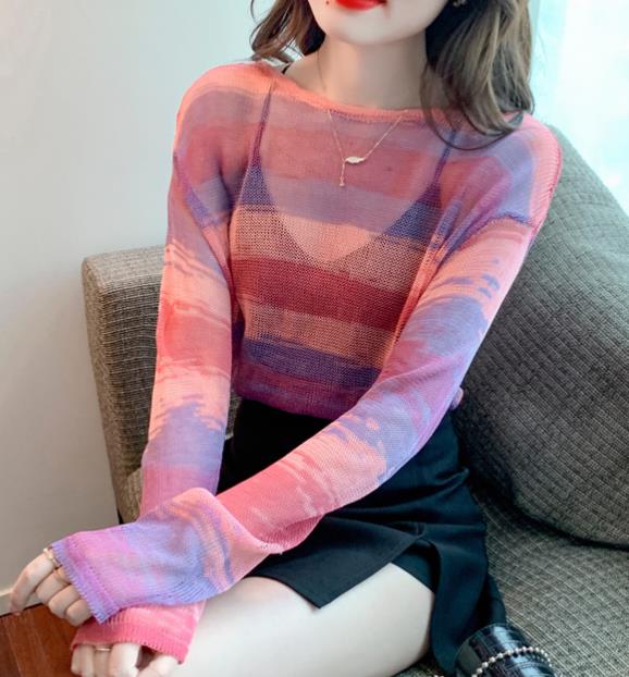 Korean Style Stripe Loose Knitting Top
