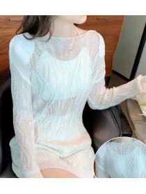 Korean Style Hollow Out Knitting Fashion Top 