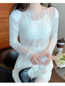 Korean Style Hollow Out Knitting Fashion Top 