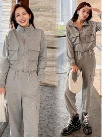 Korean style suit women fashion fashion-style cardigan two-piece set