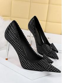 Korean style shoes wedding shoes pointed rhinestone Heels