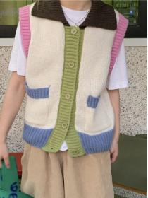 Autumn new knitted vest vest fashion Matching Korean style women's sweater