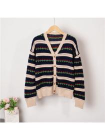 Autumn/winter new floral knitted chic cardigan  