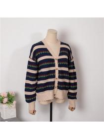 Autumn/winter new floral knitted chic cardigan  