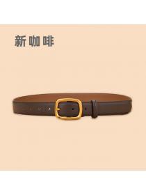 New style Two-Layer Leather Ladies Pin Buckle Belt Casual Leather Belt