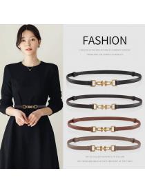 New style buckle adjustable leather belt women's thin belt for dress