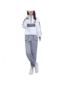 Autumn new style slim suit Plus size sweater casual two-piece suit