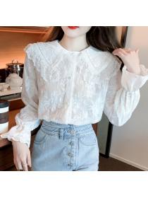 Sweet Doll Collar Lace Shirt Long Sleeve Shirt 