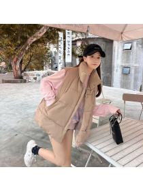 Autumn and winter new loose down cotton vest waistcoat outer wear short coat