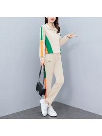 New style Autumn fashion stand collar sweater +Long pants two piece set