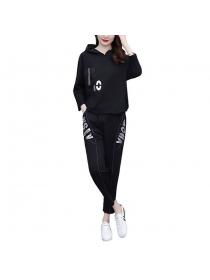 Korean style Autumn fashion Sport&Casual Hoodies +Long pants two piece set