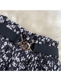 Women's High waist mid-length floral skirt 