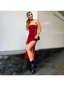 Outlet hot style European fashion sexy tube dress slit dress