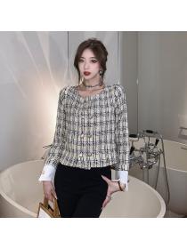 Vintage style Double-breasted high-quality temperament top