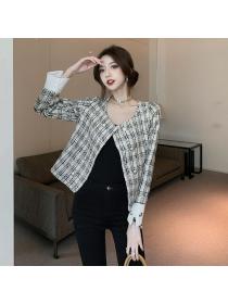 Vintage style Double-breasted high-quality temperament top