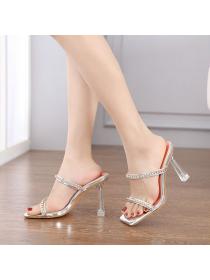 Fashion new rhinestone crystal heel sandals
