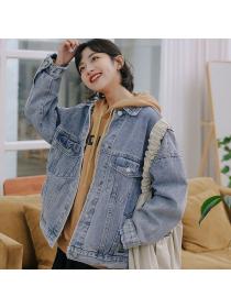 Korean style Loose Vintage style Denim jacket 