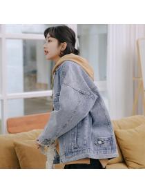 Korean style Loose Vintage style Denim jacket 