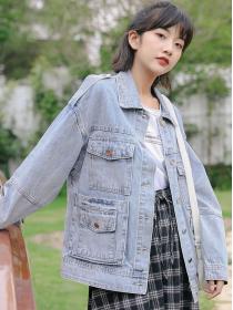 Autumn new denim jacket women's Korean style denim jacket loose Top